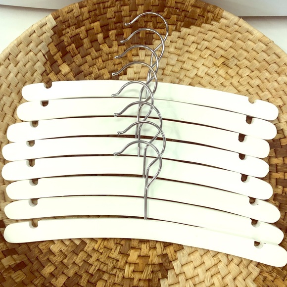 8pc Kids Wood Clothing Hangers 12” White